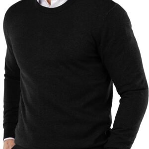 Men Crew Neck Sweater  Lightweight Sweatshirts Knitted Pullover for Casual Or Dressy Wear