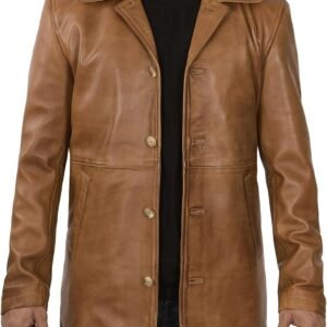 Brown Leather Jacket Men - Natural Distressed Leather Jackets for Men