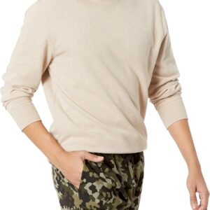 Men Long-Sleeve Lightweight Fleece French Terry Crewneck Sweatshirt