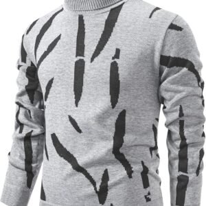 Mens Turtleneck Sweaters Cable Knit Long Sleeve Men's Pullover Sweaters