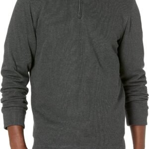 Men Quarter-Zip French Rib Sweater, Casual Wear
